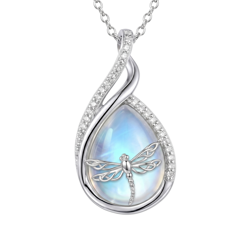 Sterling Silver Lapis Lazuli Black Onyx Moonstone Moss Agate Turquoise Butterfly Dragonfly Hummingbird  Pendant Necklace