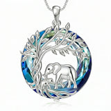 Sterling Silver Crystal  Hippo Elephant Squirrel Otter Bear Tree of Life Pendant Necklace  Mother's Day Christmas Gifts