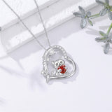 Sterling Silver Birthstone  Cat Pendant Necklace for Women