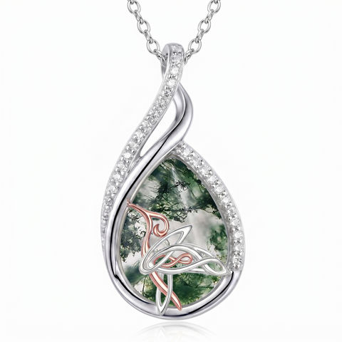 Sterling Silver Lapis Lazuli Black Onyx Moonstone Moss Agate Turquoise Butterfly Dragonfly Hummingbird  Pendant Necklace