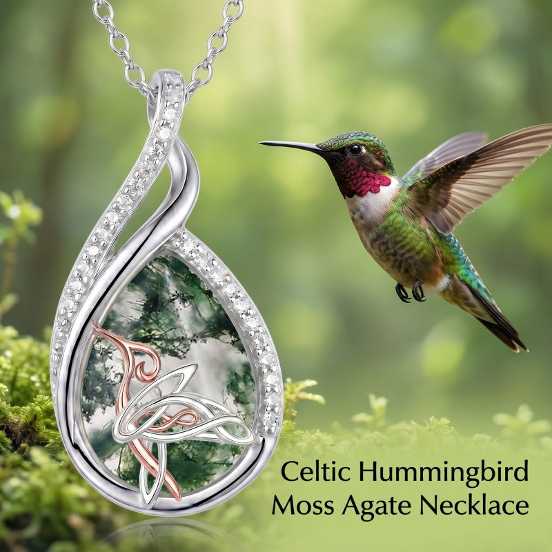 Sterling Silver Lapis Lazuli Black Onyx Moonstone Moss Agate Turquoise Butterfly Dragonfly Hummingbird  Pendant Necklace
