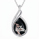Sterling Silver Lapis Lazuli Black Onyx Moonstone Moss Agate Turquoise Butterfly Dragonfly Hummingbird  Pendant Necklace
