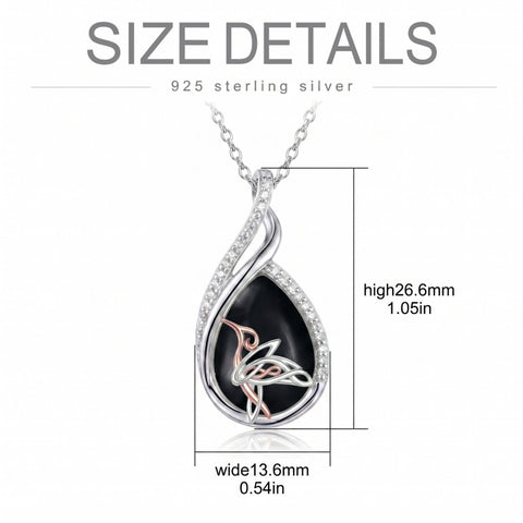 Sterling Silver Lapis Lazuli Black Onyx Moonstone Moss Agate Turquoise Butterfly Dragonfly Hummingbird  Pendant Necklace
