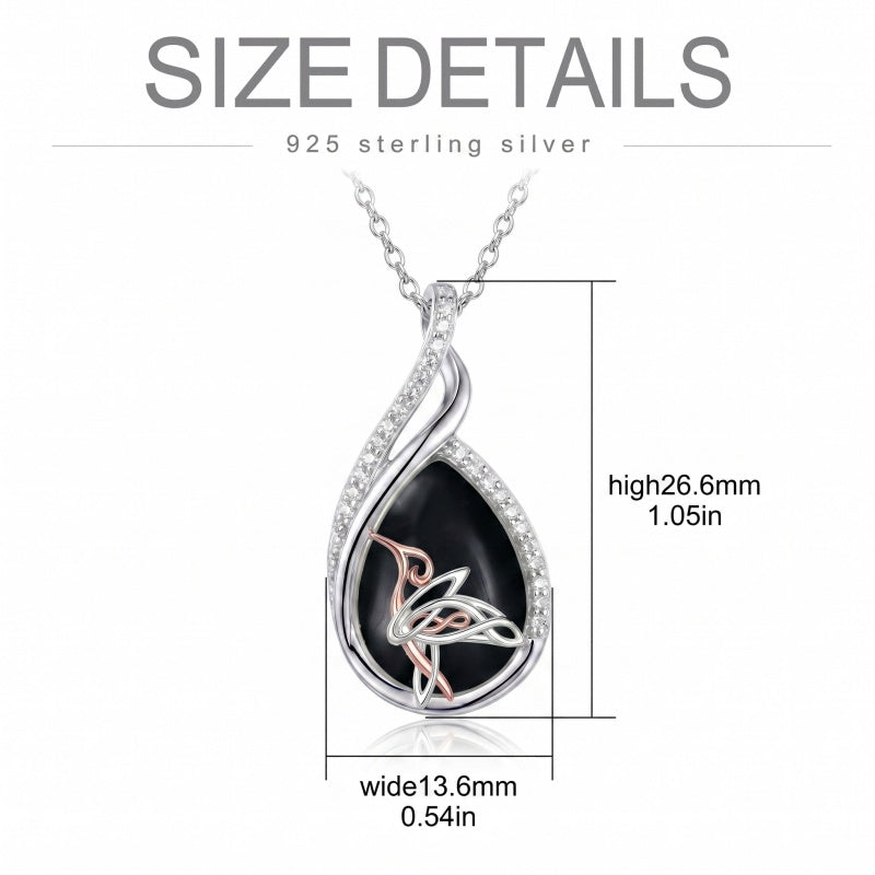 Sterling Silver Lapis Lazuli Black Onyx Moonstone Moss Agate Turquoise Butterfly Dragonfly Hummingbird  Pendant Necklace
