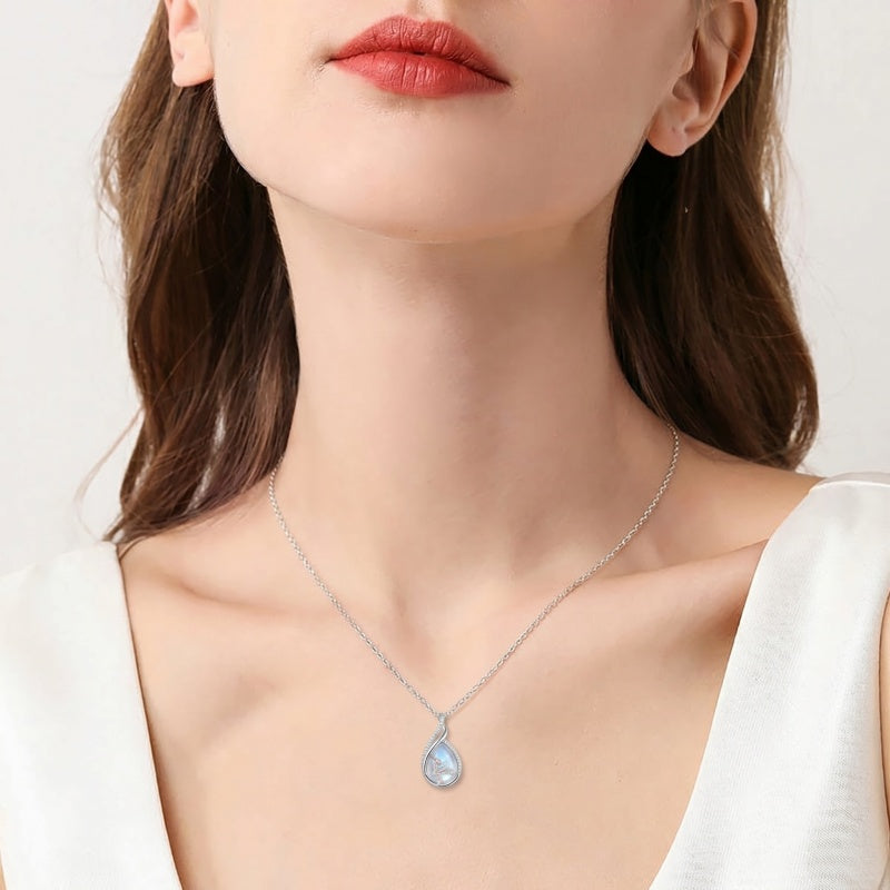 Sterling Silver Lapis Lazuli Black Onyx Moonstone Moss Agate Turquoise Butterfly Dragonfly Hummingbird  Pendant Necklace