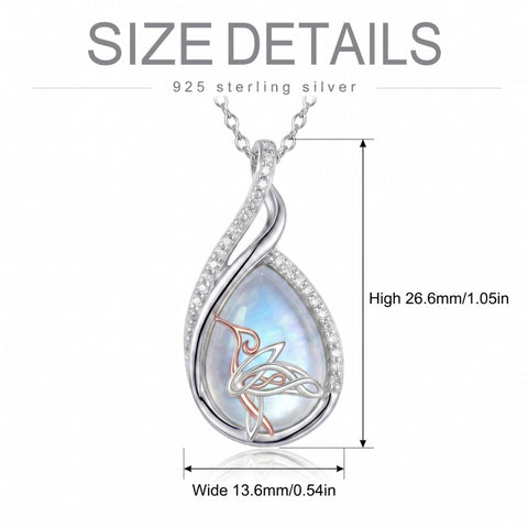 Sterling Silver Lapis Lazuli Black Onyx Moonstone Moss Agate Turquoise Butterfly Dragonfly Hummingbird  Pendant Necklace