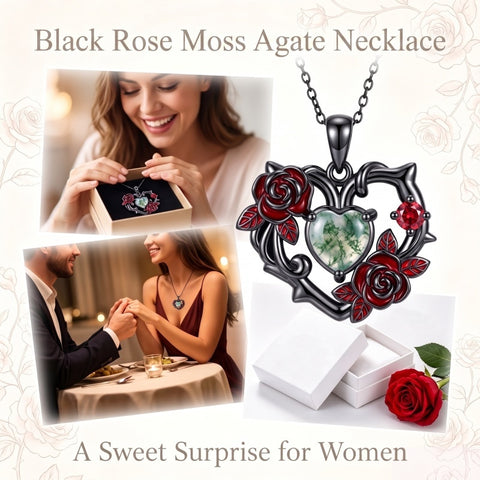 Sterling Silver Black Heart Skeleton Birthstone Necklace With Engraved Halloween Gift