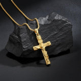 14K Gold Plated Religious Amulet  Cross Pendant Necklace