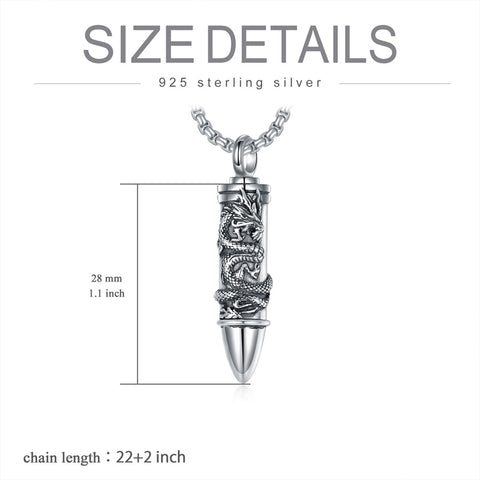 Sterling Silver Bullet Butterfly Rose Dragon Eagle Jesus Urn Necklace for Ashes