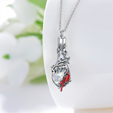 Hummingbird  Cremation Necklace Heart Teardrop Urn Holder Necklaces For Women Memorial Jewelry