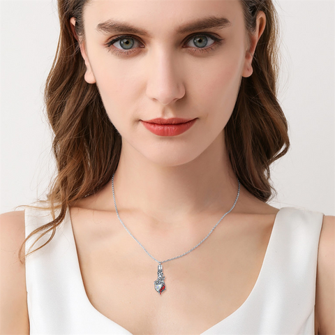 Sterling Silver Heart TearDangle Hummingbird Cardinal Urn Necklace for Ashes