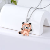 925 Sterling Silver Rose Gold Red Panda Necklace Panda Jewelry Christmas Gift for Women Daughter Friends