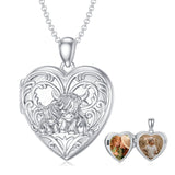 Highland Cow Photo Necklace Sterling Silver  Hold Pictures Highland Cow Pendant Jewelry Gifts for Women Mother Mom Daughter