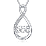 Sterling Silver 111 222 333 444 555 777 888 999 Infinity Angel Number Pendant Necklace