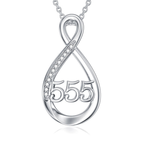 Sterling Silver 111 222 333 444 555 777 888 999 Infinity Angel Number Pendant Necklace