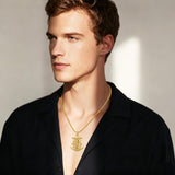 14K Gold Plated Religious Amulet  Cross Pendant Necklace