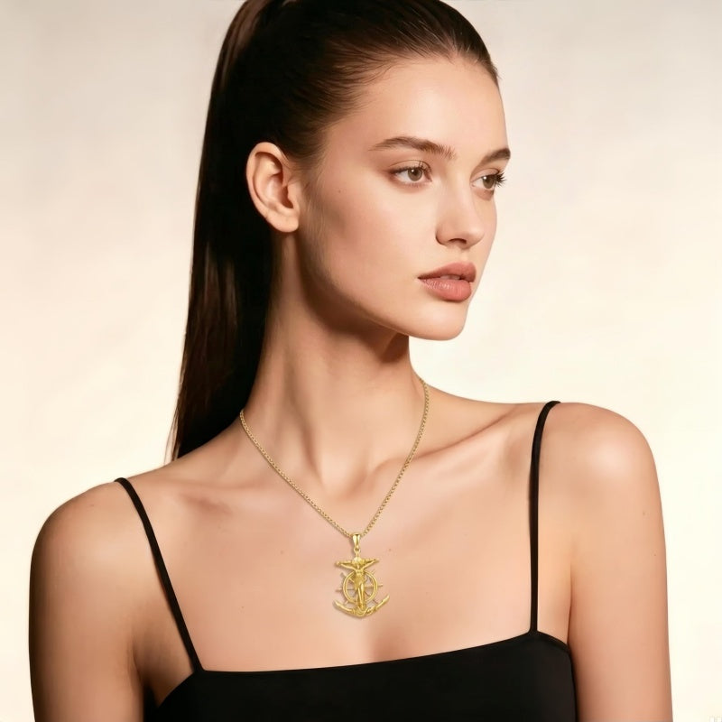 14K Gold Plated Religious Amulet  Cross Pendant Necklace