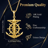 14K Gold Plated Religious Amulet  Cross Pendant Necklace