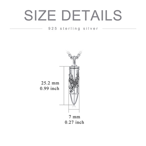 Sterling Silver Bullet Butterfly Rose Dragon Eagle Jesus Urn Necklace for Ashes