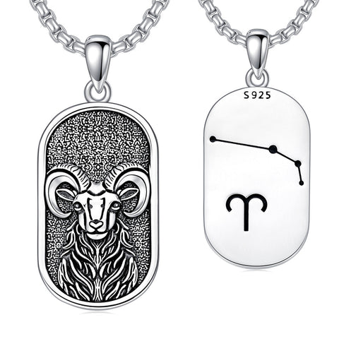 Sterling Silver Zodiac Sign Pendant Necklace