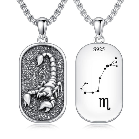 Sterling Silver Zodiac Sign Pendant Necklace