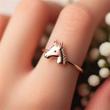 Sterling Silver Minimalist Horse Ring