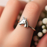 Sterling Silver Minimalist Horse Ring
