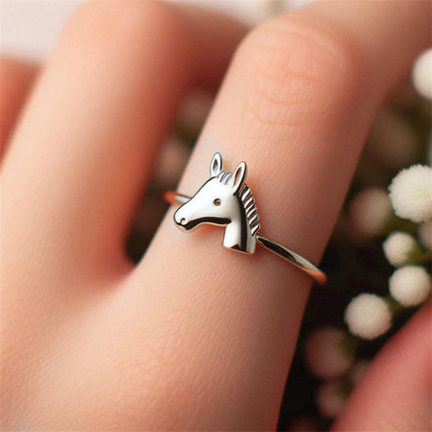 Sterling Silver Minimalist Horse Ring