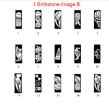 Sterling Silver Personalized Pattern Engraved Birthstone High School College Class Ring