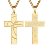 14K Gold Plated Bible Verse Basketball Cross Pendant Necklace for Men