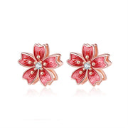 Cherry Blossom Earrings Rotatable Earrings S925 Silver Flower Earrings Gift for Women