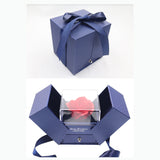 Blue Double-Door Gift Box Rose Jewelry Box Love Eternal Flower Gift Box Necklace Pendant Box Ring Box