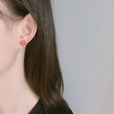 Cherry Blossom Earrings Rotatable Earrings S925 Silver Flower Earrings Gift for Women