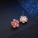 Cherry Blossom Earrings Rotatable Earrings S925 Silver Flower Earrings Gift for Women