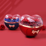 Valentine's Day Bow Love Rose Gift Box Preserved Flower Jewelry Packaging Box Ring Necklace Jewelry Box
