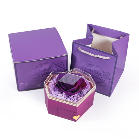 Prismatic love eternal flower jewelry box birthday gift rose jewelry box acrylic necklace box
