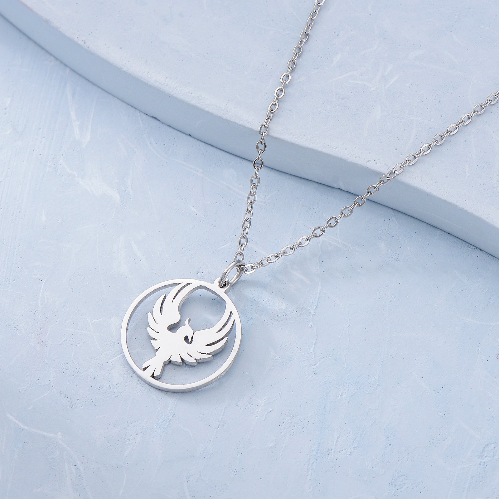 Phoenix Locket Sterling Silver Phoenix Pendant Necklace– romanticwork