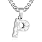 14K Gold Plated Soccer Initial Pendant Necklace for Men