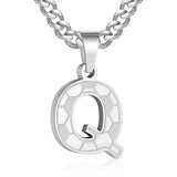 14K Gold Plated Soccer Initial Pendant Necklace for Men