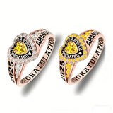 Sterling Silver Personalized Birthstone Engraved Class Rings for Women, College Senior High School Ring