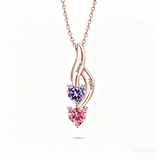Copper Sterling Silver Personalized 1-6 Simulated Birthstones Mother's Name Heart Pendant Necklace