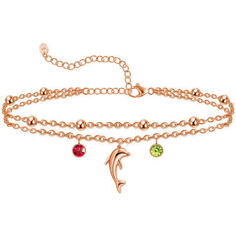 Sterling Silver Personalized Filigree Turtle Orca Whale Single Layer Anklet Bracelet