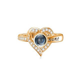 10K Gold 14K Gold 18K Gold Heart  Personalized Photo Engraved Ring