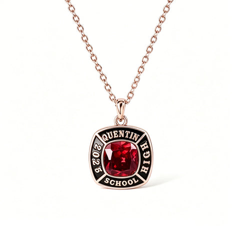 Copper Sterling Silver Custom Birthstone Engraved Graduation Necklace for Class of 2026