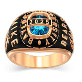 Sterling Silver Customized Birthstone High School Graduates Class Ring for Men