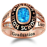 Sterling Silver Personalized Birthstone 2026 High School College Graduation Class Ring