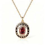 Copper Sterling Silver Custom Birthstone Engraved Class Graduation Necklace