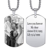 Stainless Steel Personalized Photo Dog Tag  Necklace