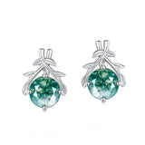 925 Sterling Silver Stud Earrings for Women Natural Moss Agate Unique Romantic Wedding Gift Fine Jewelry Healing Gems