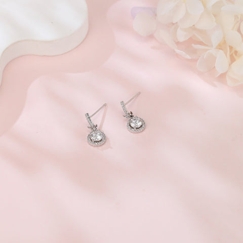 925 Sterling Silver Elegant Butterfly Moissanite Earrings In Silver With Sparkling Accents